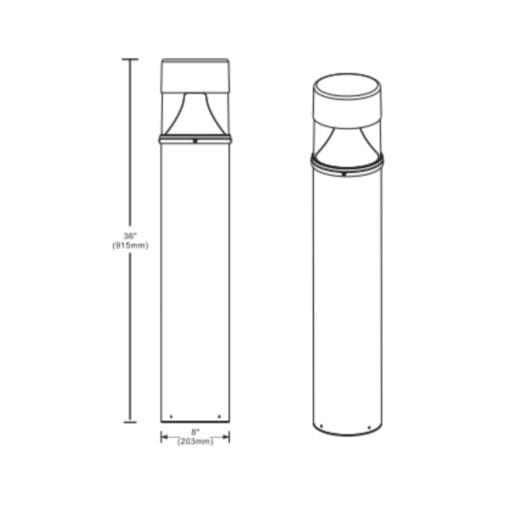 heavy duty round flat top bollard dimensions