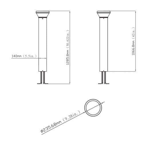 CONO bollard dimensions