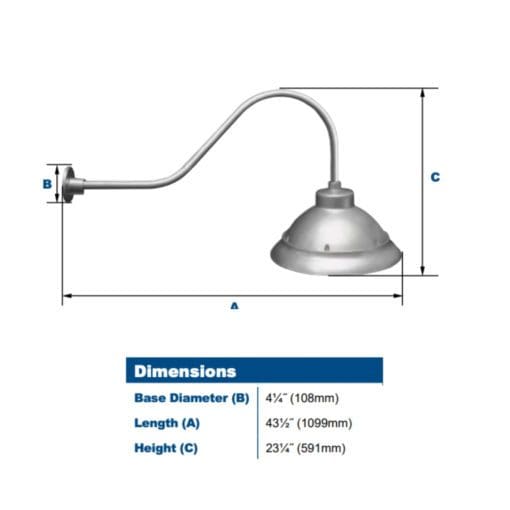 goos 26 wall fixture dimensions