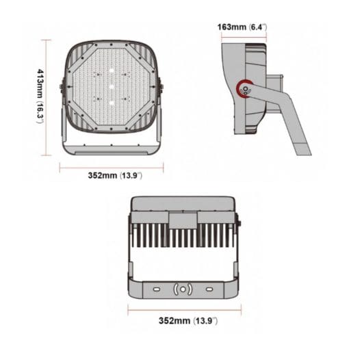 STAK sports light dimensions