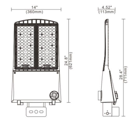 CARO 240-275-300 Watt LED Flood Light - LED Area Light, 160+ LPW, 120-277v - Image 6