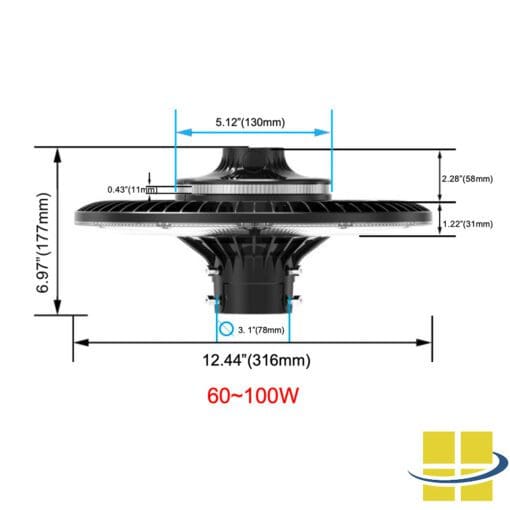 LED Post-top light dimensions