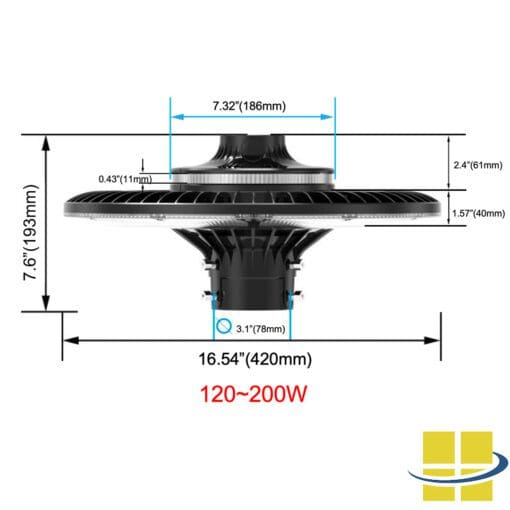 LED Post-top light dimensions