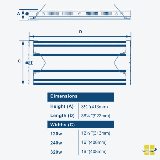 OTAM 320 3-ft Linear LED High Bay, 120-277v – HID Replacement - Image 3